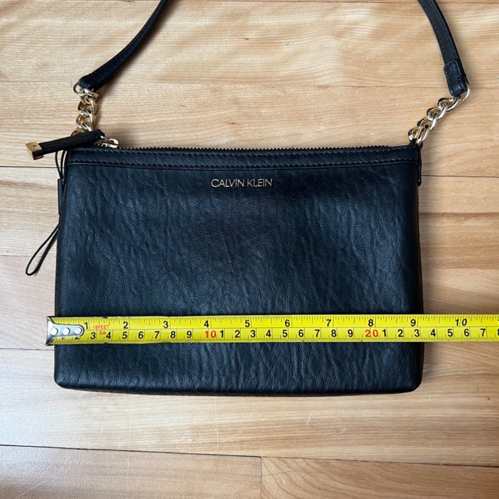 Calvin Klein Black Leather Hobo with Gold Hardware - Picture 7 of 8